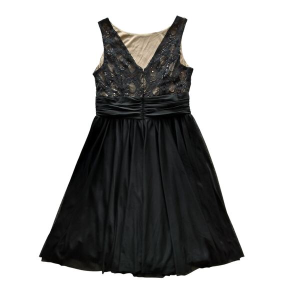 New JH Evenings Women's Black Sleeveless Lace Sequins Cocktail Dress Size 8 - Picture 6 of 13